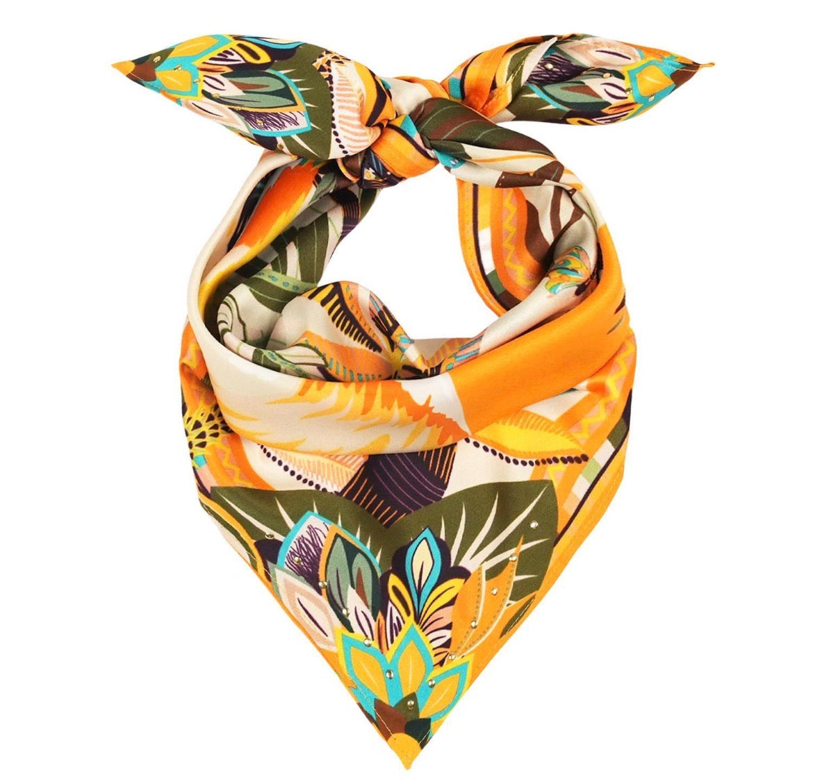 Hawaii Golden Mini Square Scarf Designed by Wild Paris