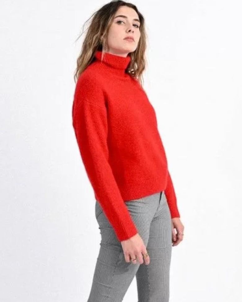 Casual Knitted Sweater - Red