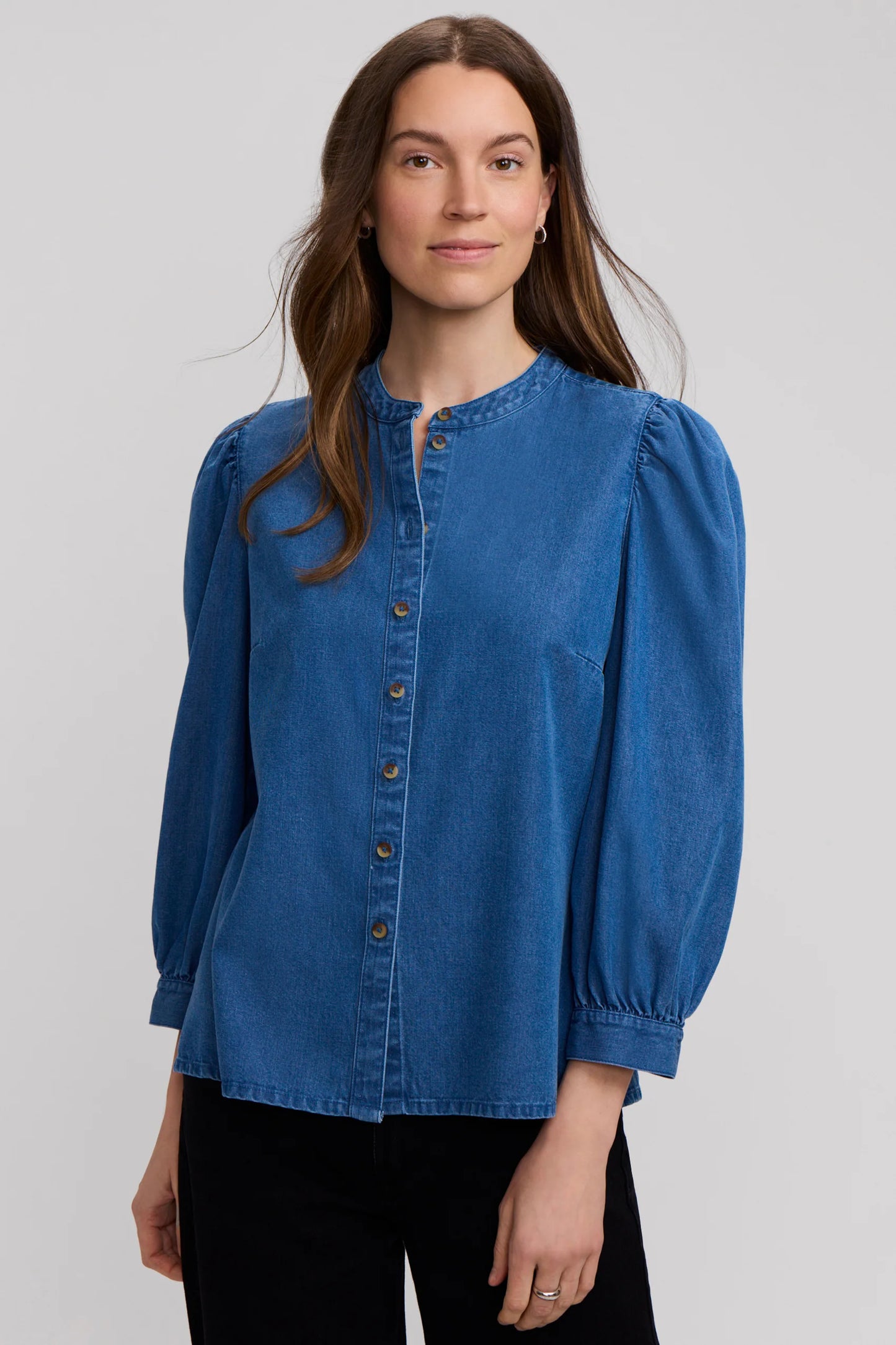 Helsa Denim 3/4 Sleeve Shirt