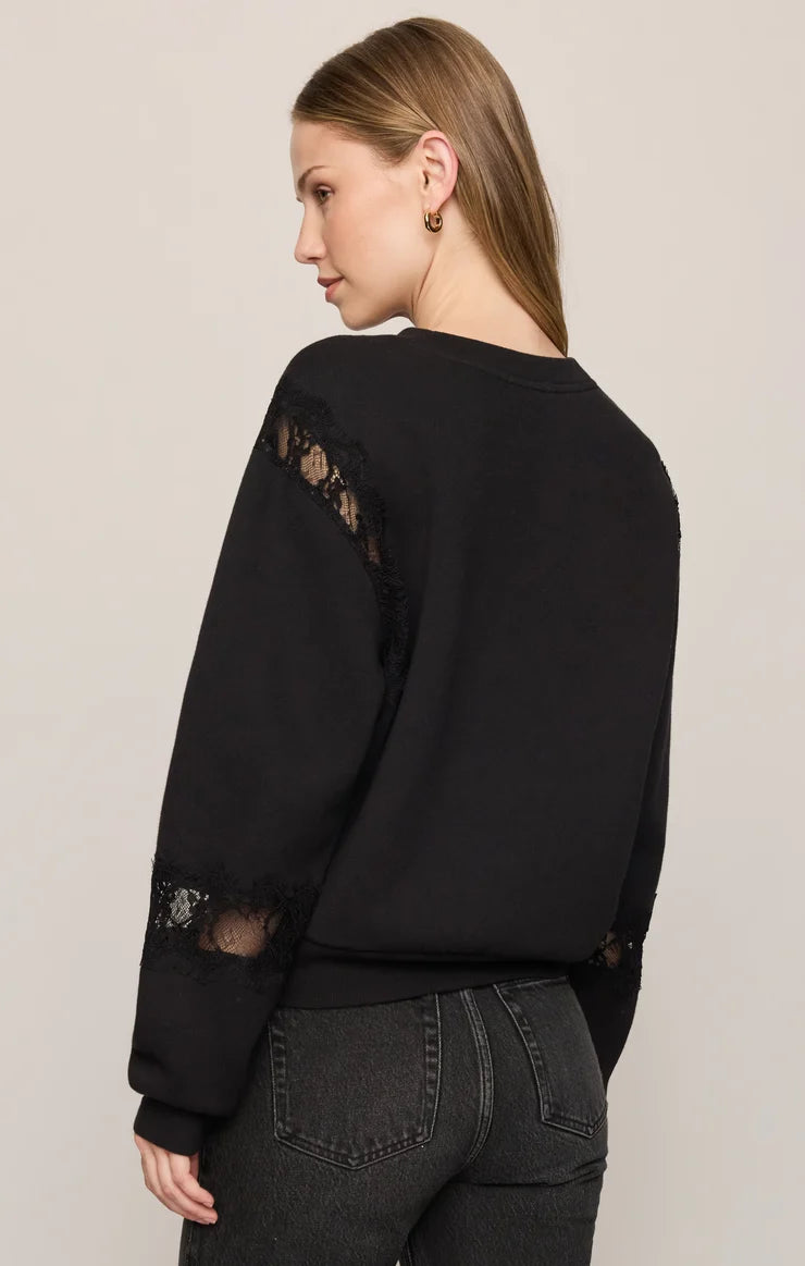 HIDDEN HILLS LACE-TRIM SWEATSHIRT