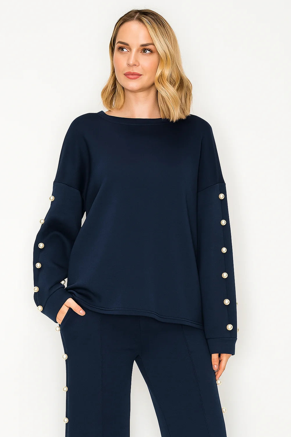 Katri French Scuba Pearl Top