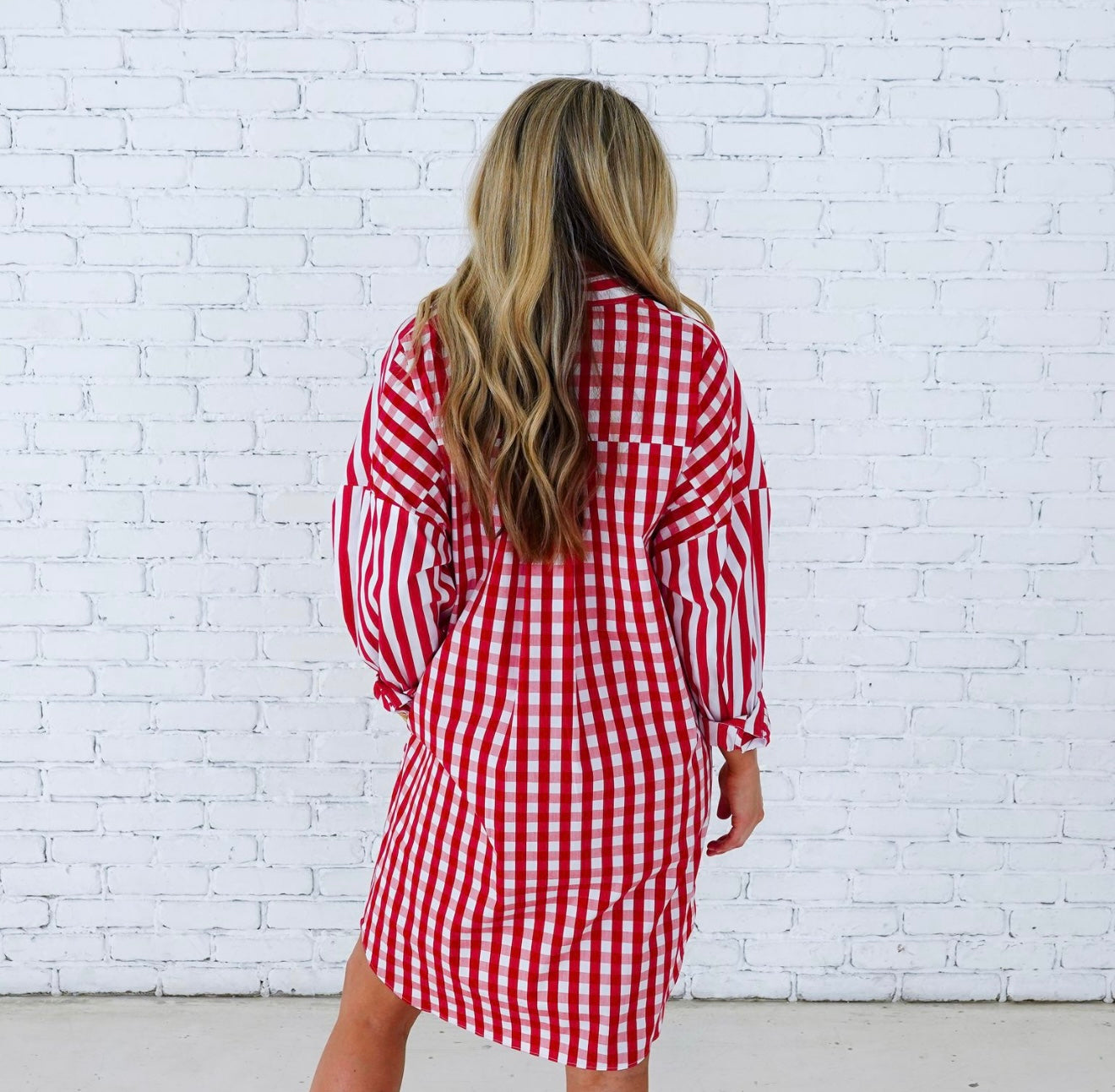 Preppy Dress-Stripe & Gingham-Red