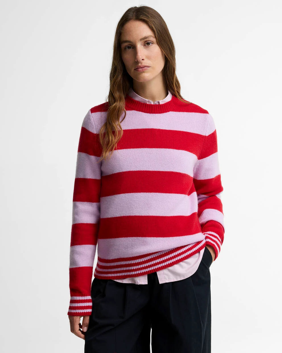 Striped Cashmere Blend Knitted Jumper