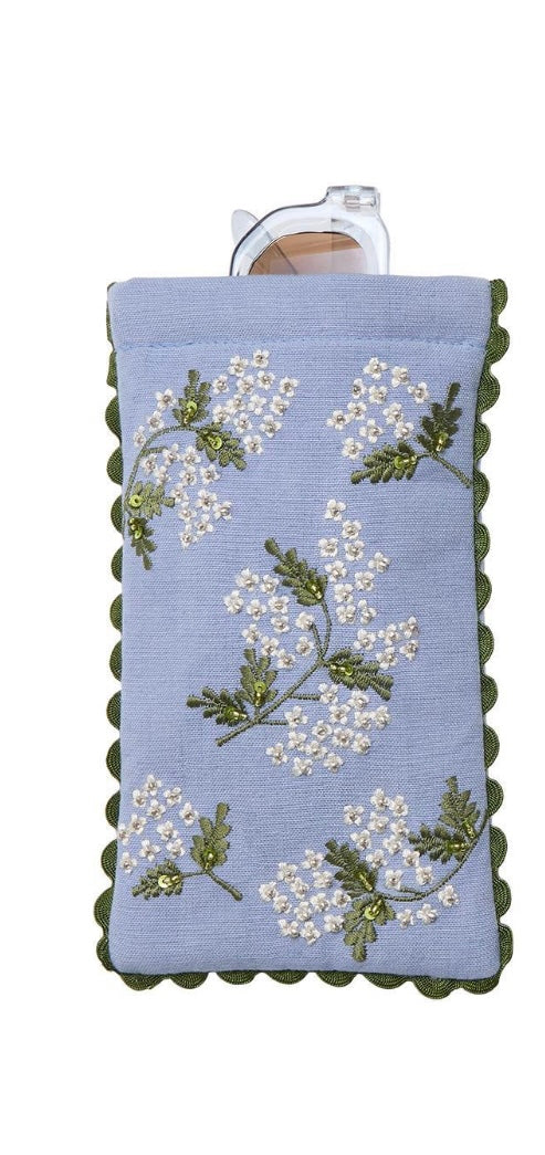 Hydrangea Embroidered Glasses Holder