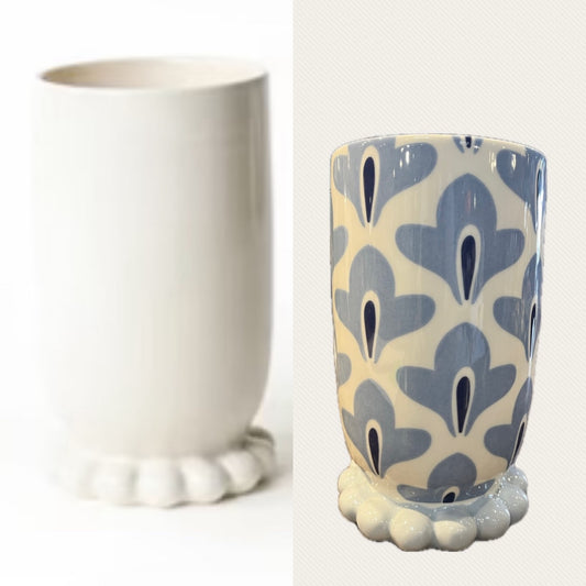 Medium Cylinder Vase with Knobbed Foot