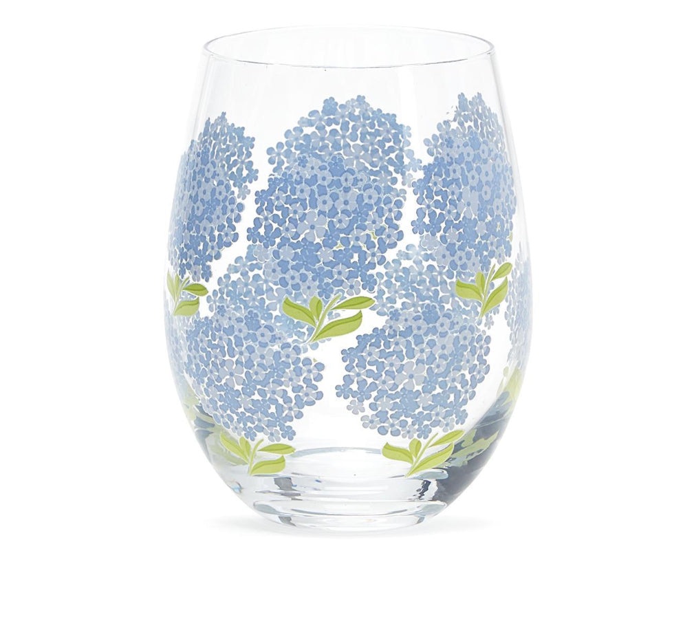 Hydrangea Stemless Wine Glasses