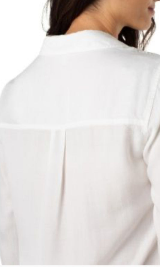 Long Rolled Sleeve Woven Shirt