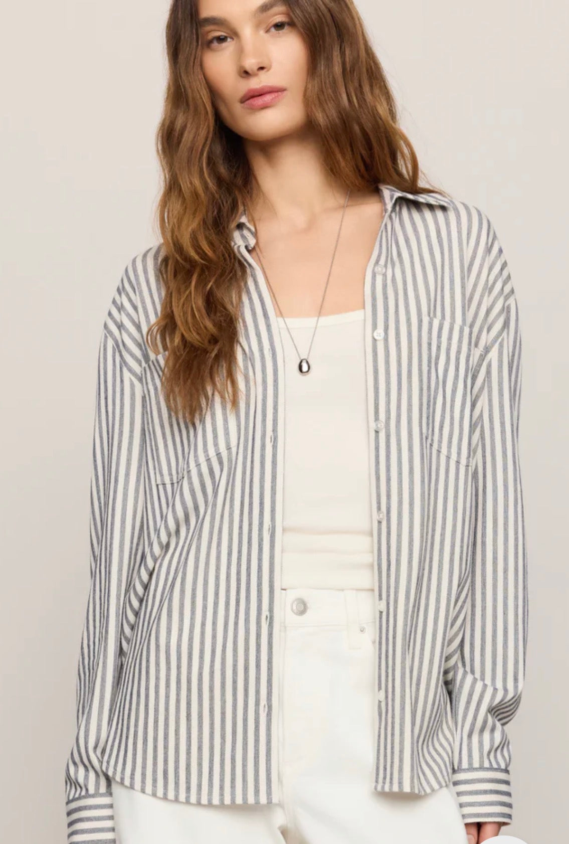 Reese Button Up Stripe Top