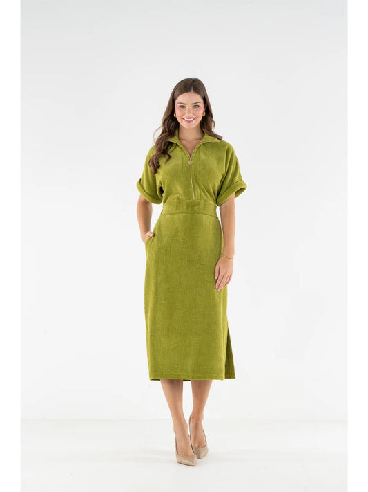Sarah Dress in Cardamon