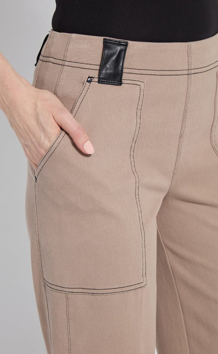 Valerie Wide Leg Crop Denim-Timeless Taupe