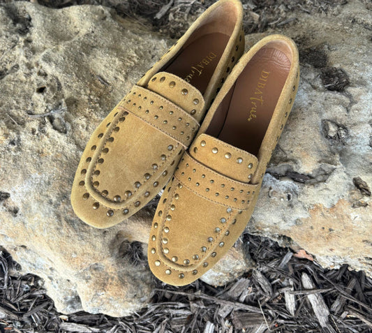 Studded Loafer-Taupe Suede