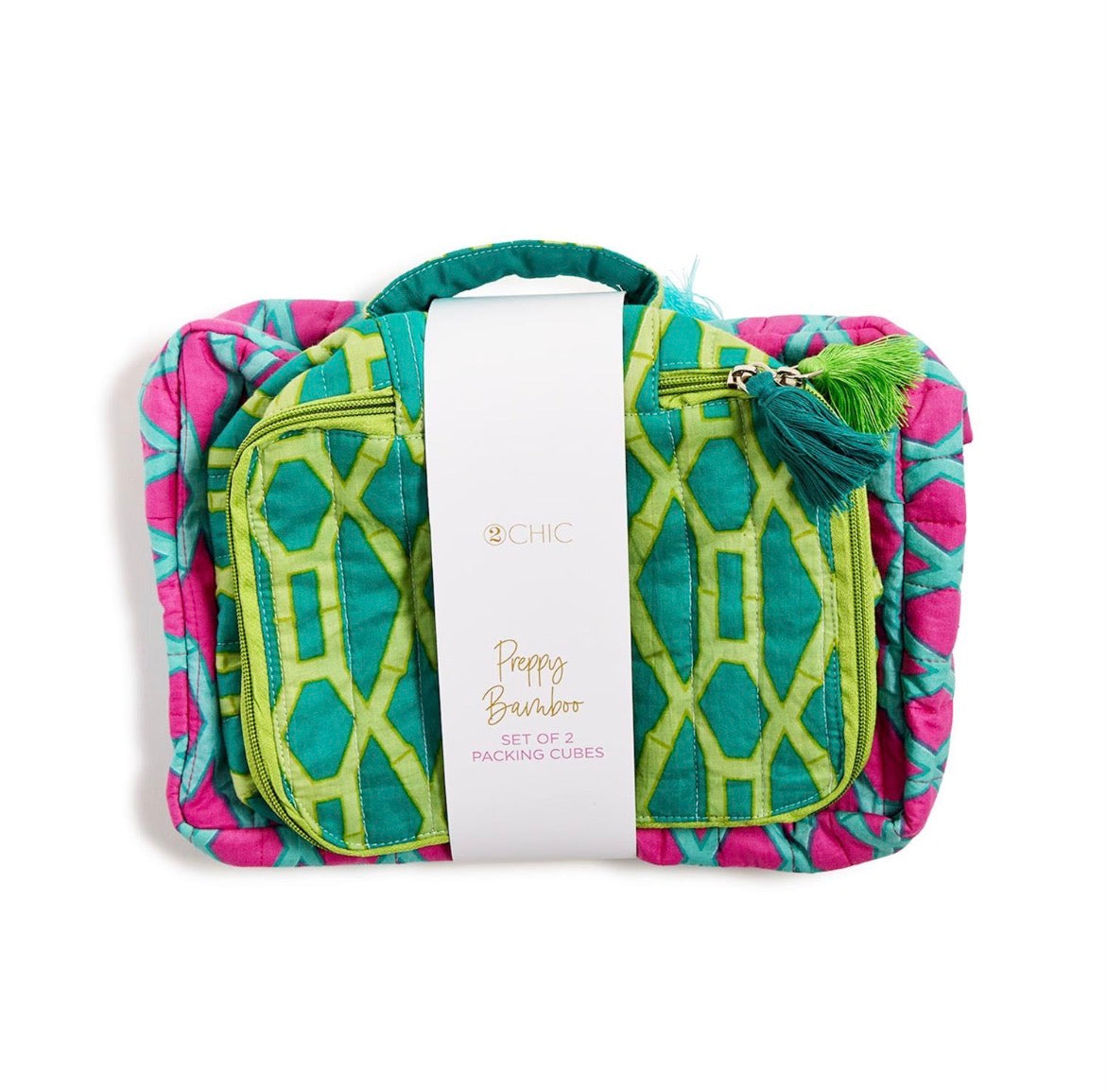 Preppy Bamboo Cotton Block Printed Packing Cubes Set