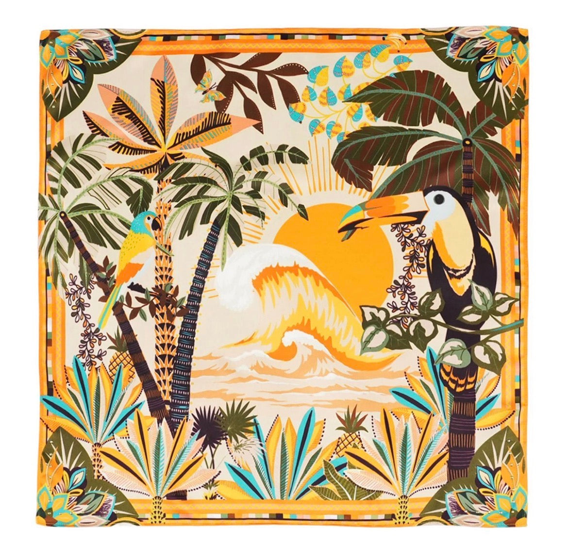 Hawaii Golden Mini Square Scarf Designed by Wild Paris