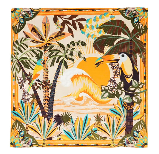 Hawaii Golden Mini Square Scarf Designed by Wild Paris