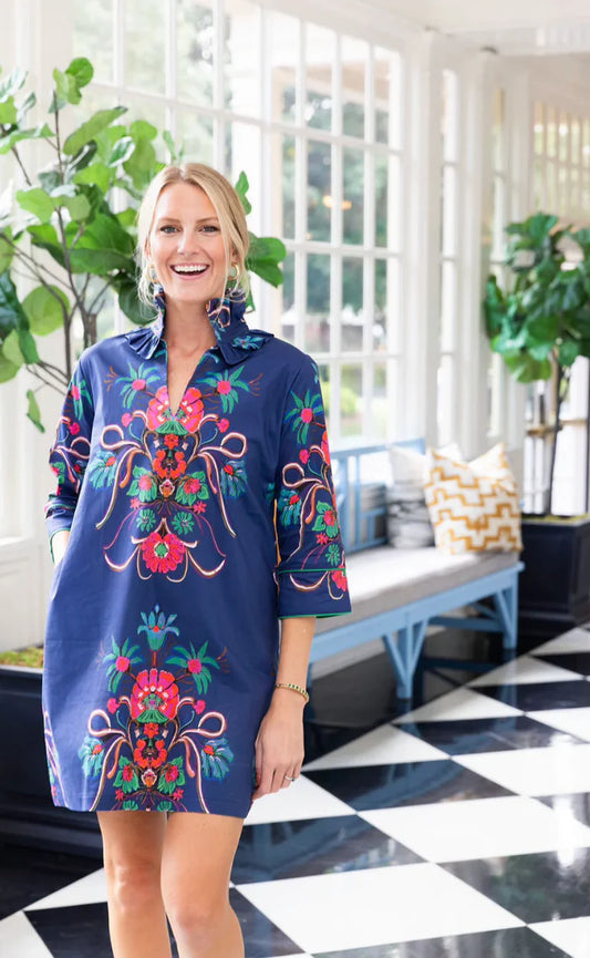 Bouvier Short Dress-Aramenta Blue