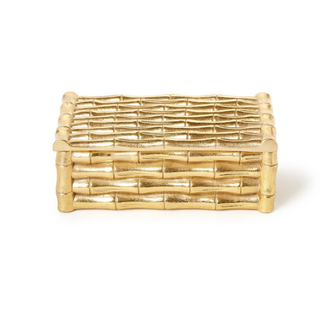 Gold Bamboo Box w/ Velvet Lining