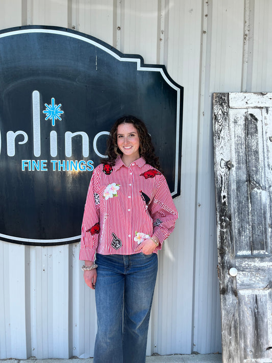 Arkansas Mini Icon Striped Button Down
