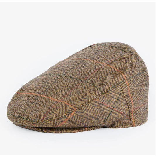 Barbour Wilkin Flat Cap-Olive Herringbone