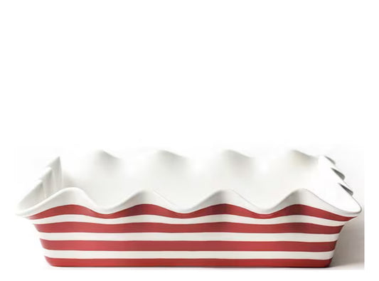 Coton Colors Stripe Ruffle Casserole Dish Red