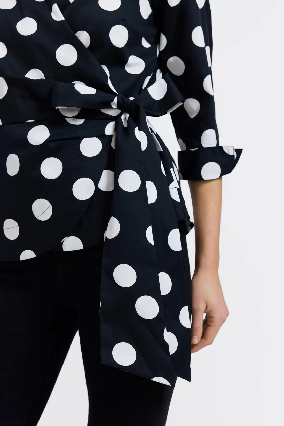 Salina Wrap Top-Polka Dot