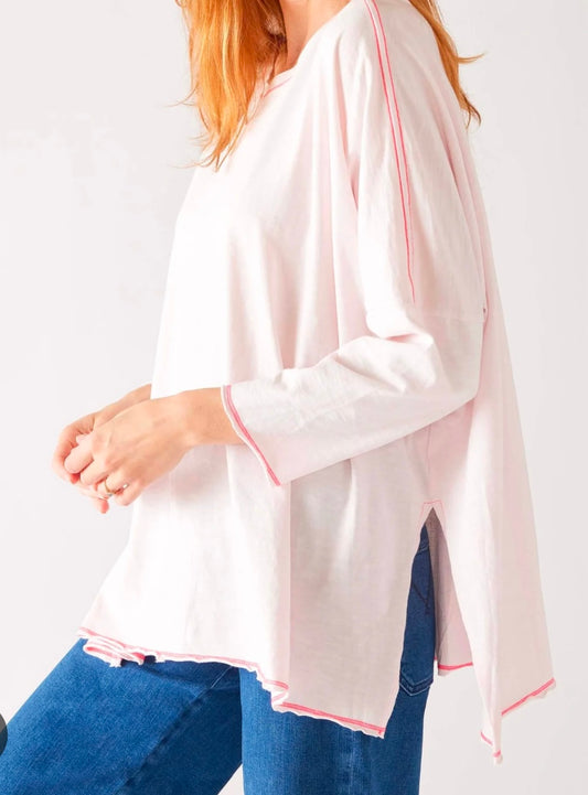 Catalina Slub Tee-Peony Stitch