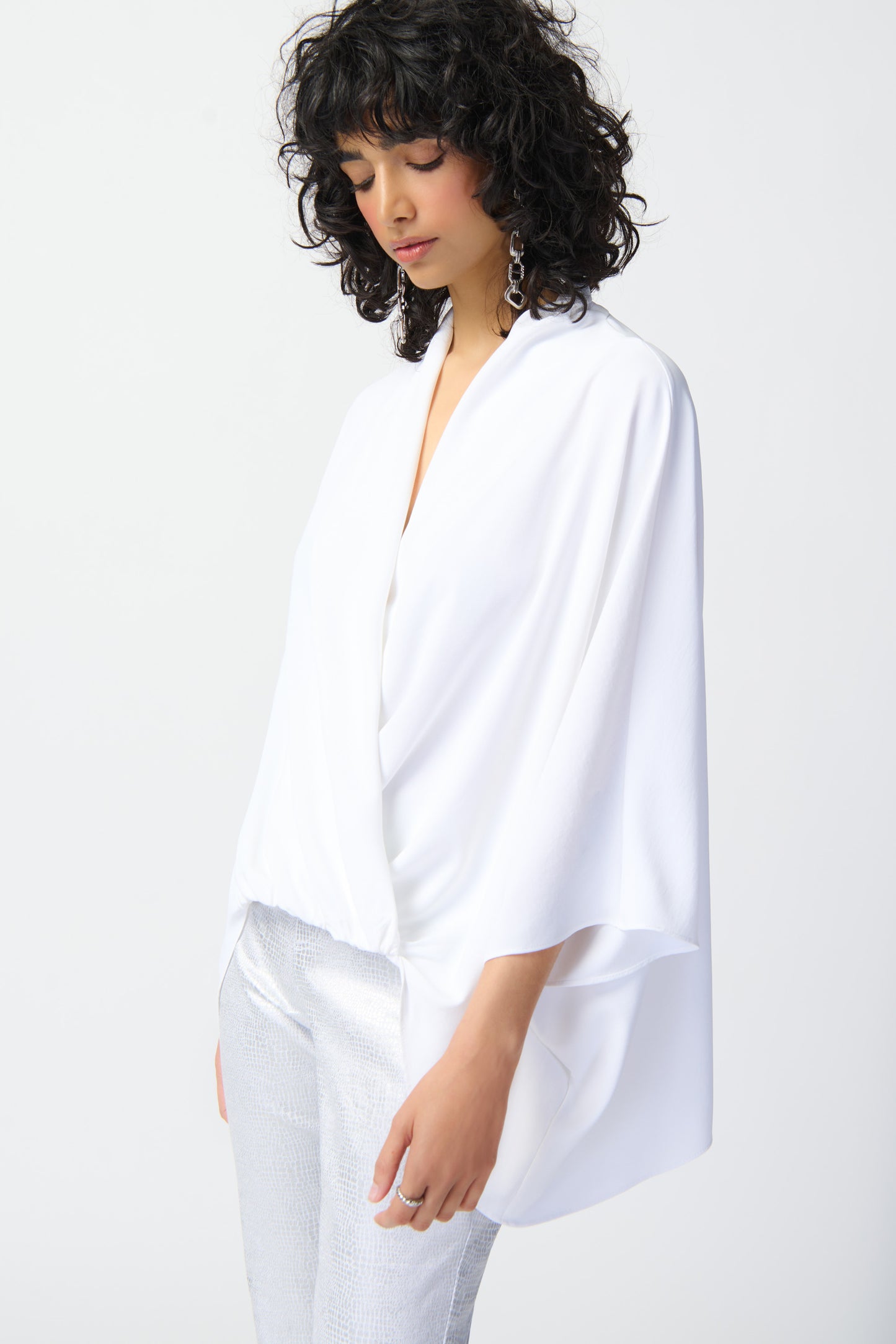 Woven Dolman Sleeve Wrap Top - Vanilla