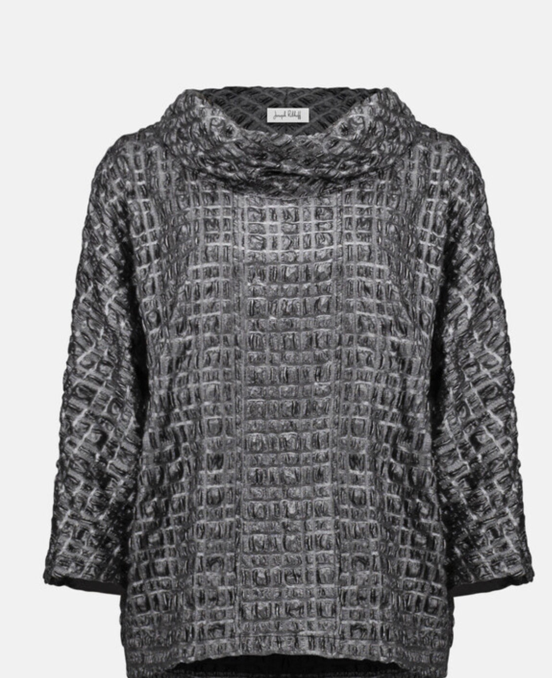 Metallic Cowl Neck Pullover
