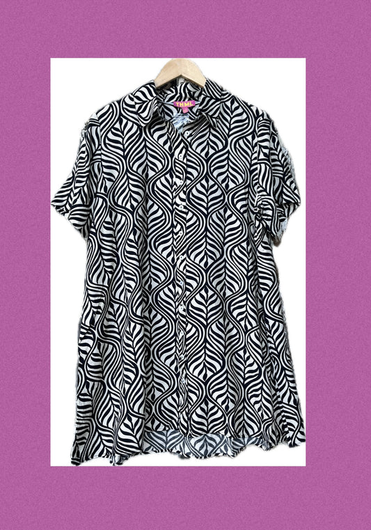 Short Sleeve Button-Up Dress