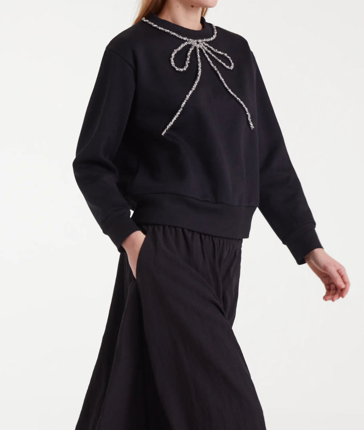 Crystal Bow Sweatshirt