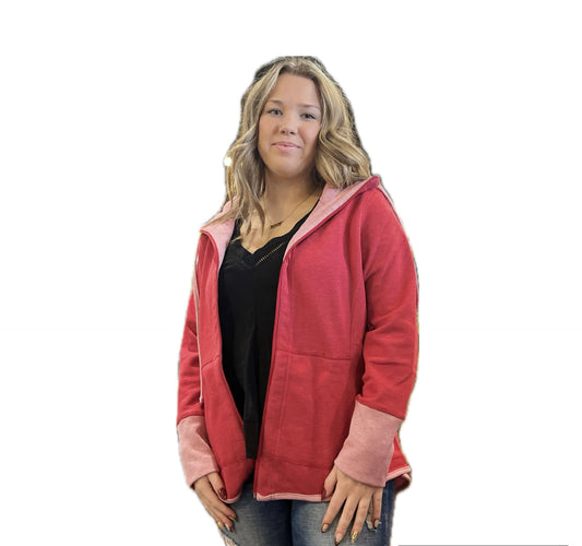 Reversible Hooded Jacket-Red