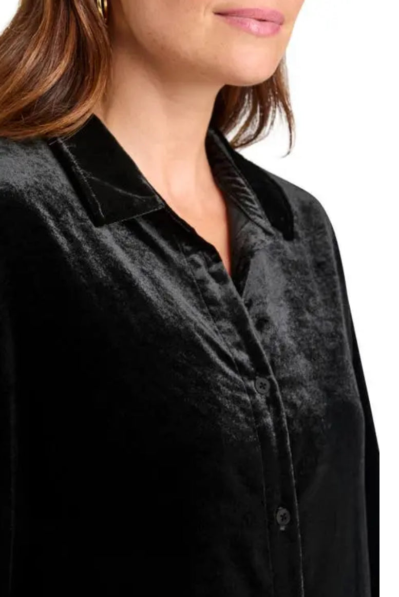 Lia Velvet Button Down