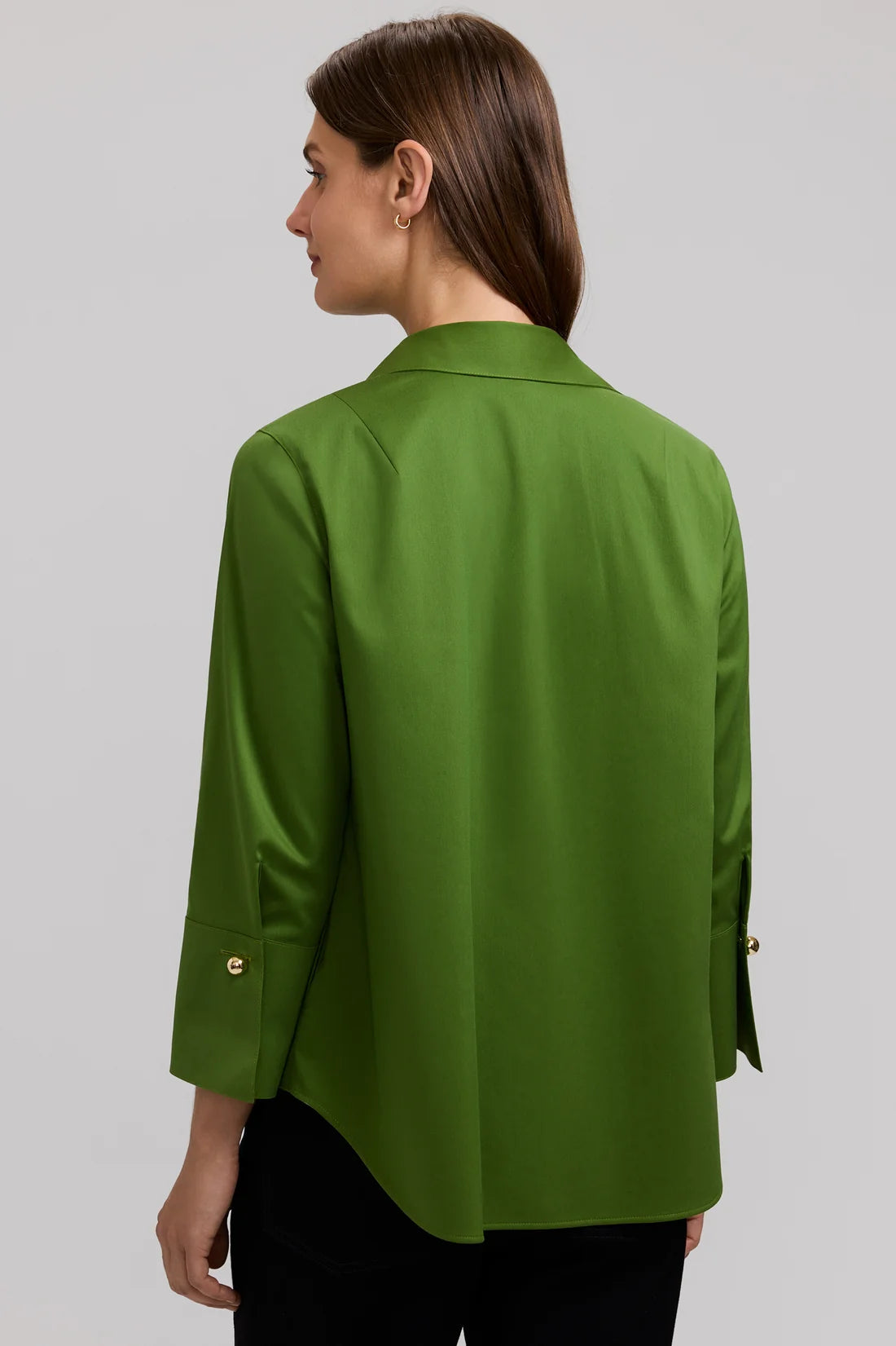 Catalina Stretch Matte Sateen 3/4 Sleeve Popover Shirt