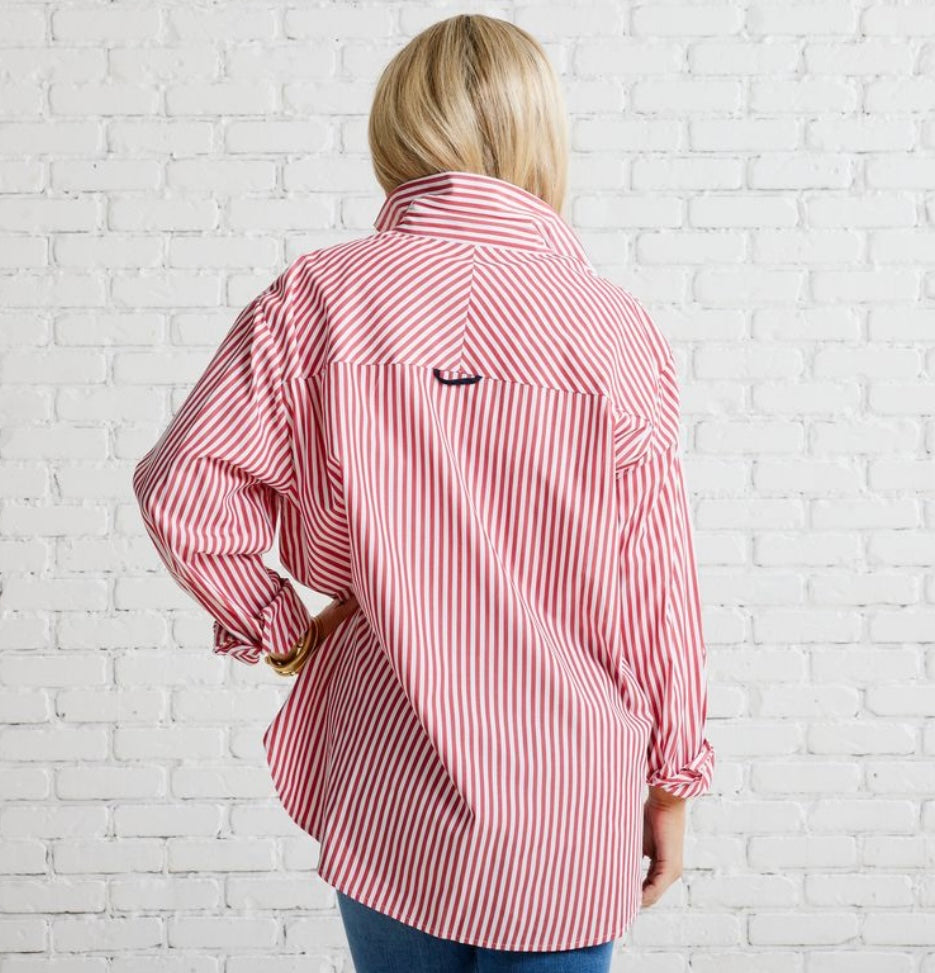 Lawn Shirt-Red Stripe