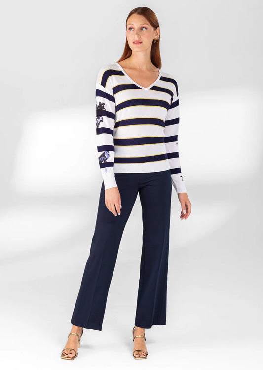 KATHRYNE FABRIC 30" WIDE LEG PANT W/ POCKETS