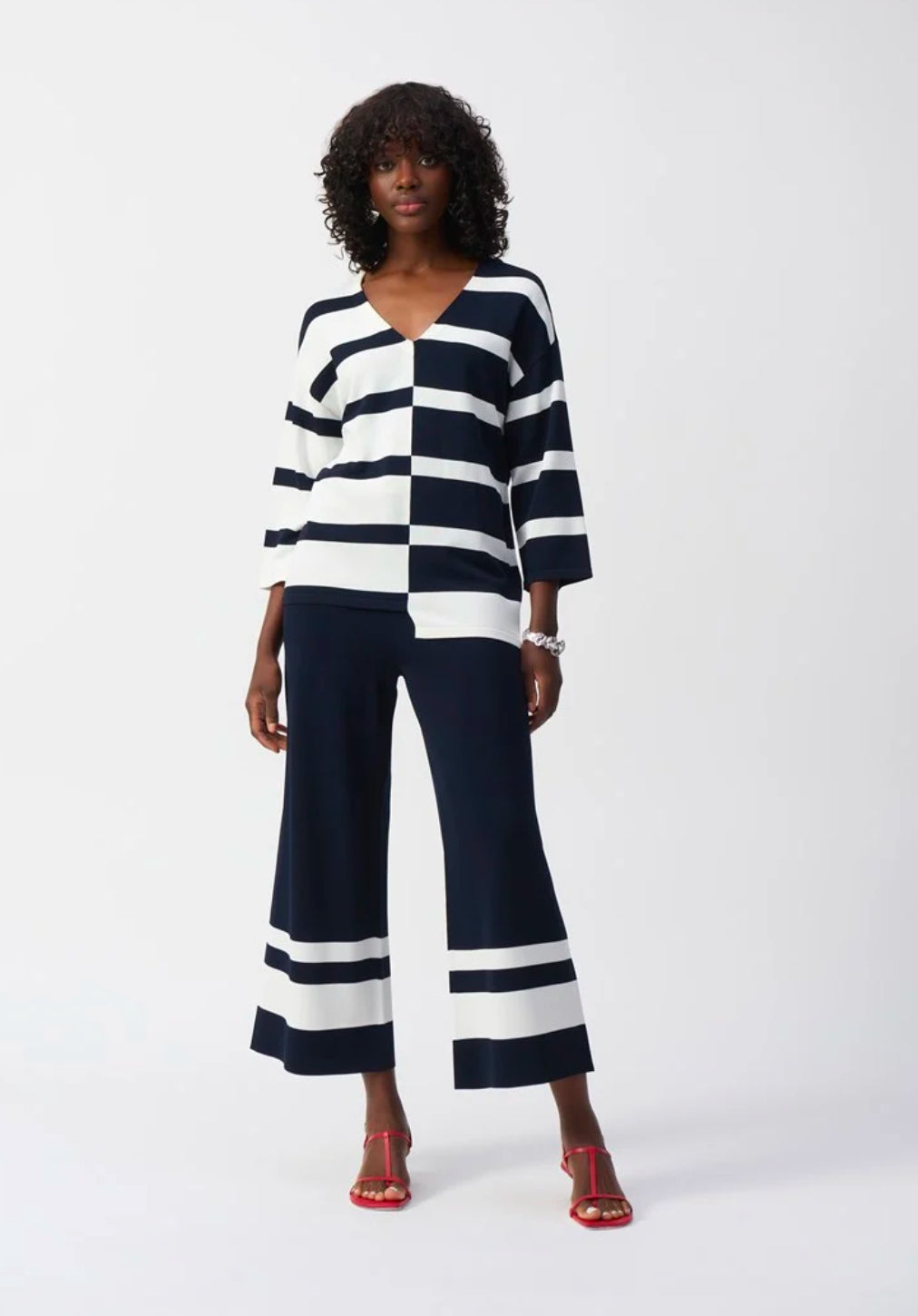 Joseph Ribkoff Striped Crop Pant