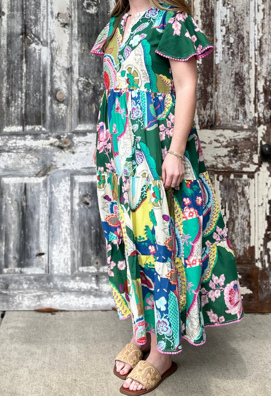 Multicolored Tier Dress