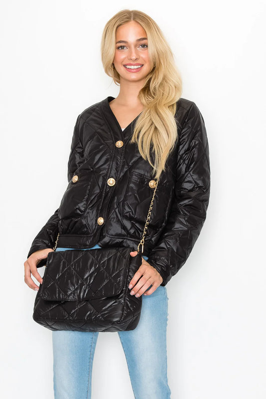 Joshua Puffer Jacket & Matching Crossbody Bag