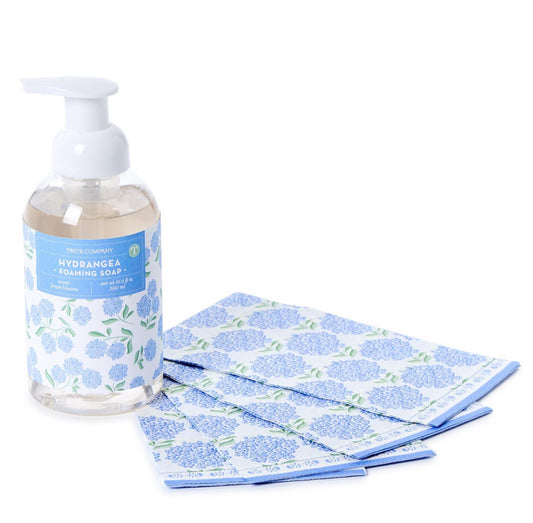 Hydrangea Foaming Soap with 20 Pc Guest Towel