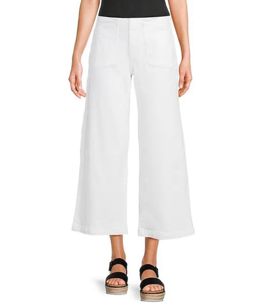Valley Girl High Rise Wide Leg Jeans-white