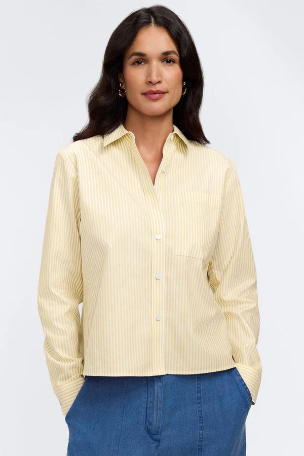Jodie No Iron Pinpoint Stripe Long Sleeve Short Shirt