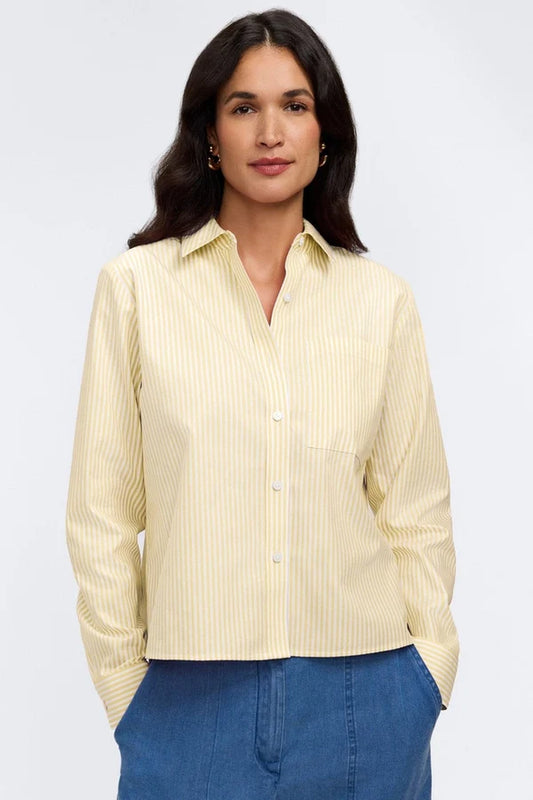 Jodie No Iron Pinpoint Stripe Long Sleeve Short Shirt