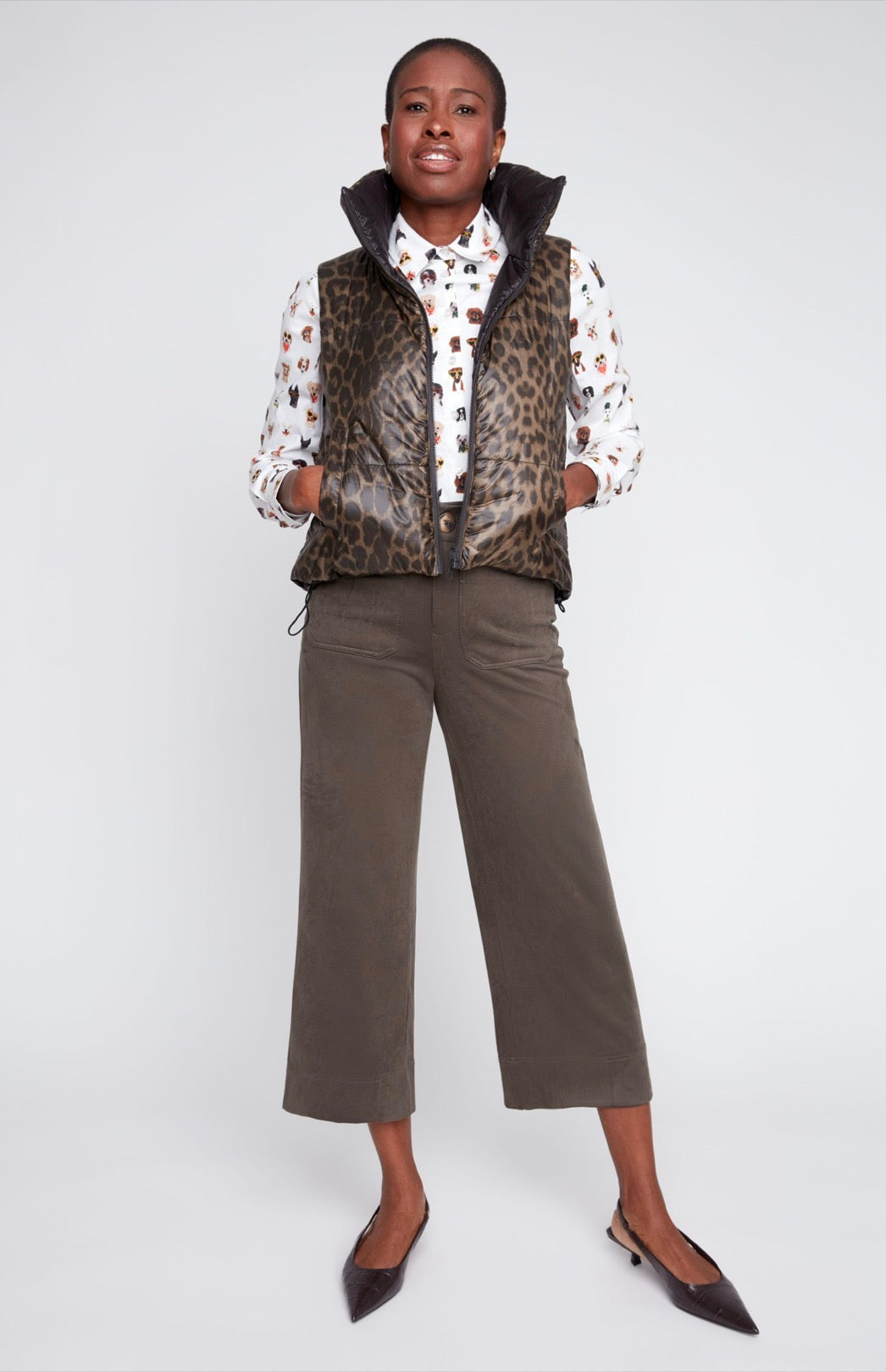 Woven Leopard Vest