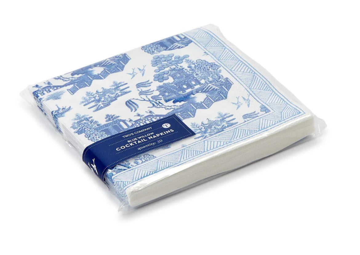 Blue Willow 3-Ply Paper Cocktail Napkins