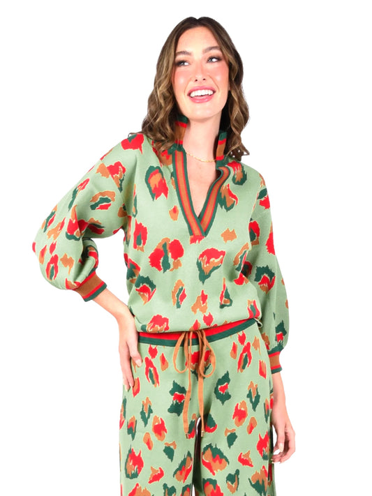 Lolli Sweater - Brushed Ikat Cheetah