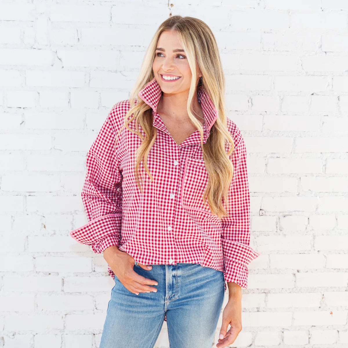Fringe Lawn Top Red