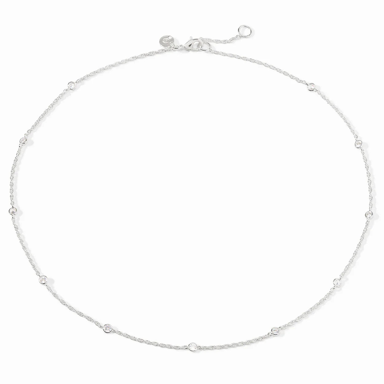 Hydra Delicate Station Necklace-Silver Pearl
