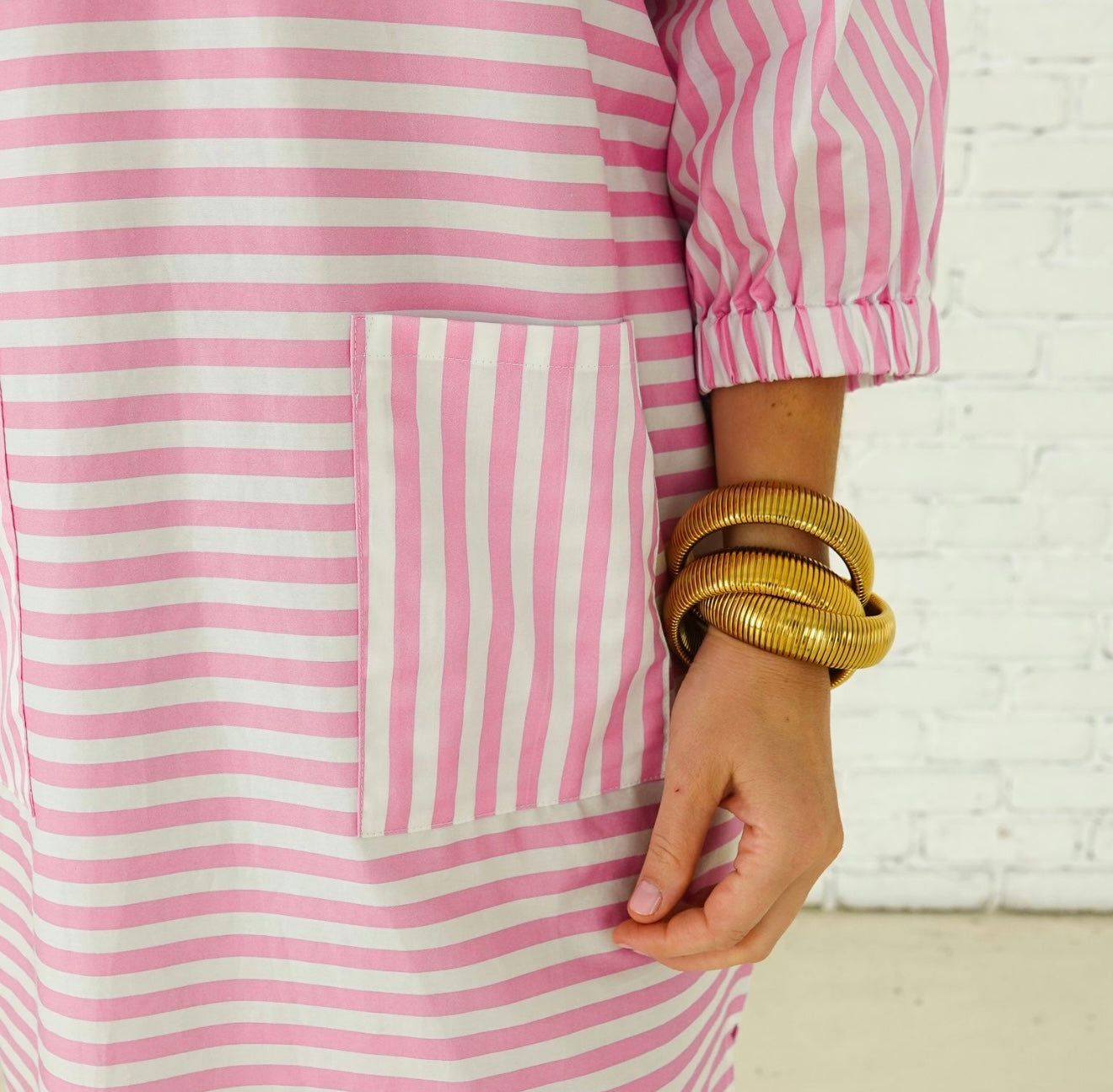 Betsy Dress-Pink Stripe