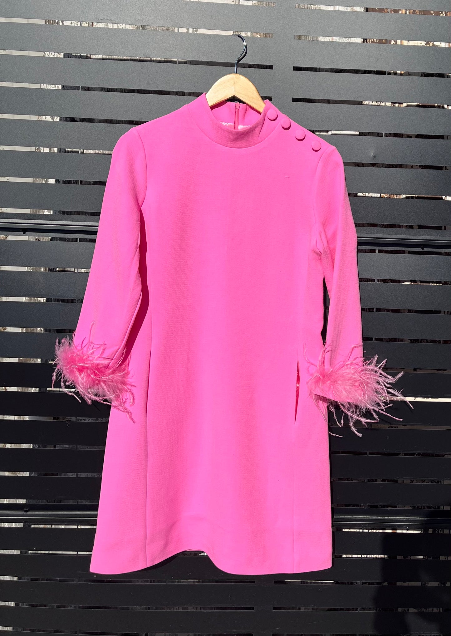 Go Lightly Boa Dress-Hot Pink