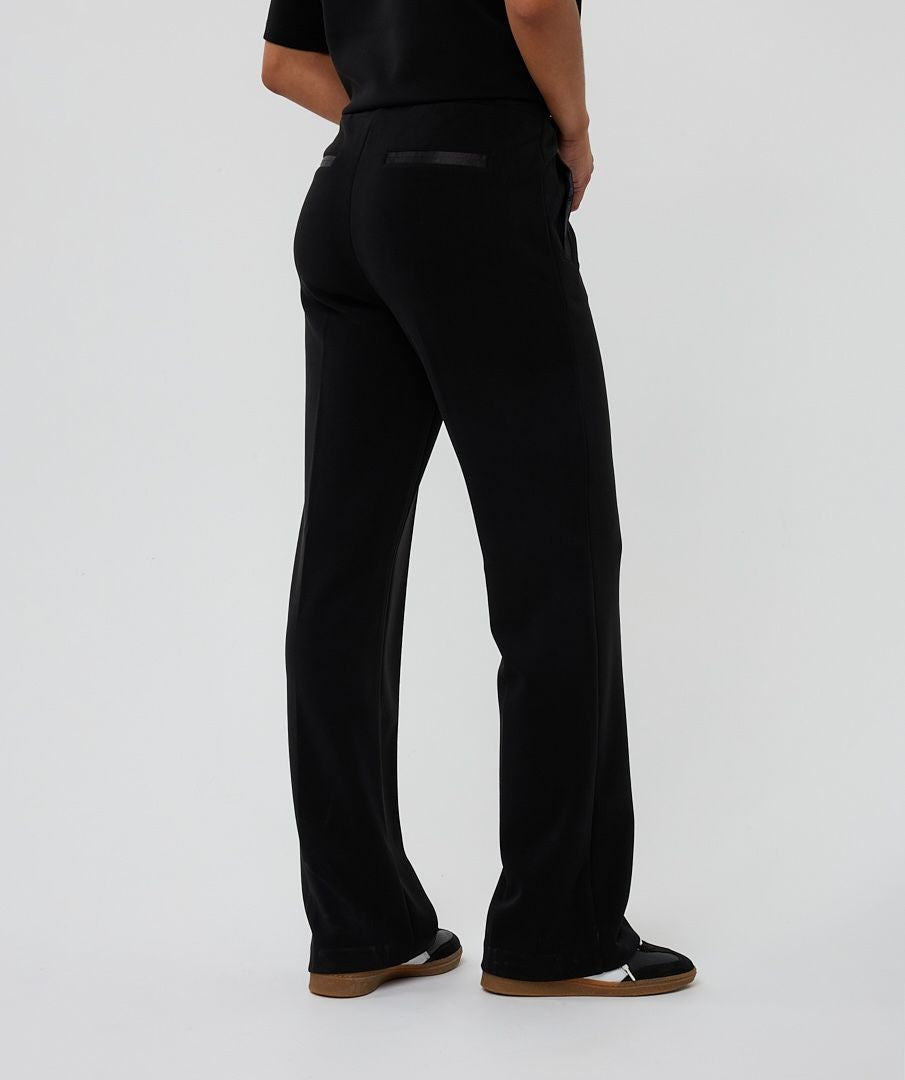 Modal Wide Leg Trouser-Black