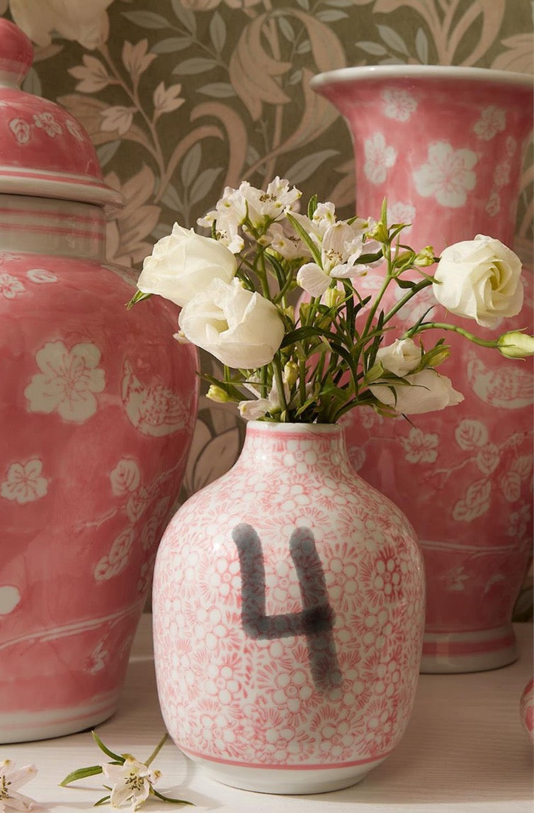 Pink Chinoiserie Vase-Each Sold Separately